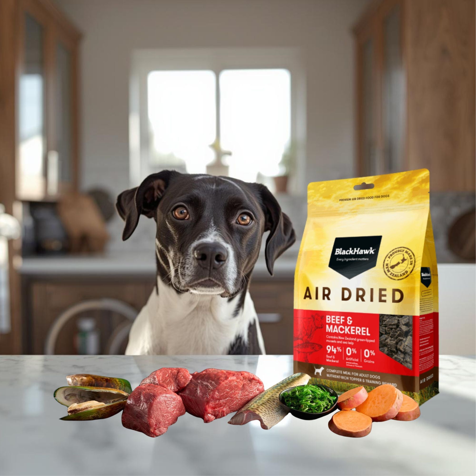 Black Hawk Air-Dried Dog Food Beef & Mackerel