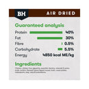 Black Hawk air-dried chicken dog food guaranteed analysis and ingredients nutritional information