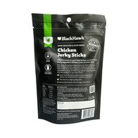 Black Hawk Chicken Jerky Sticks – Ingredient list and feeding guide. Contains 100% Australian chicken with no artificial preservatives. Storage and usage instructions for freshness and safety.