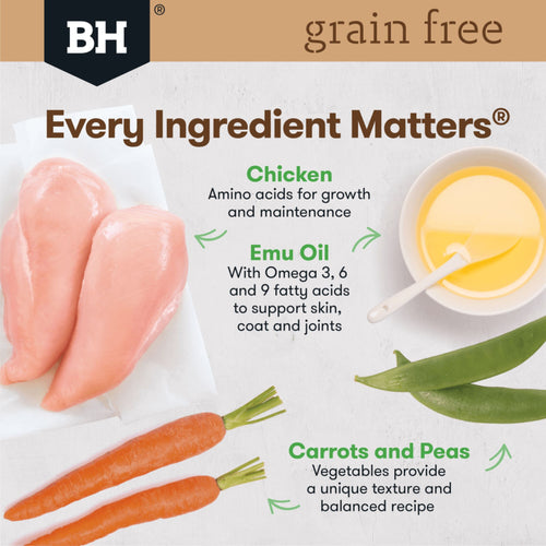 Black Hawk Every Ingredient Matters, Chicken, Emu Oil, Carrots and Peas