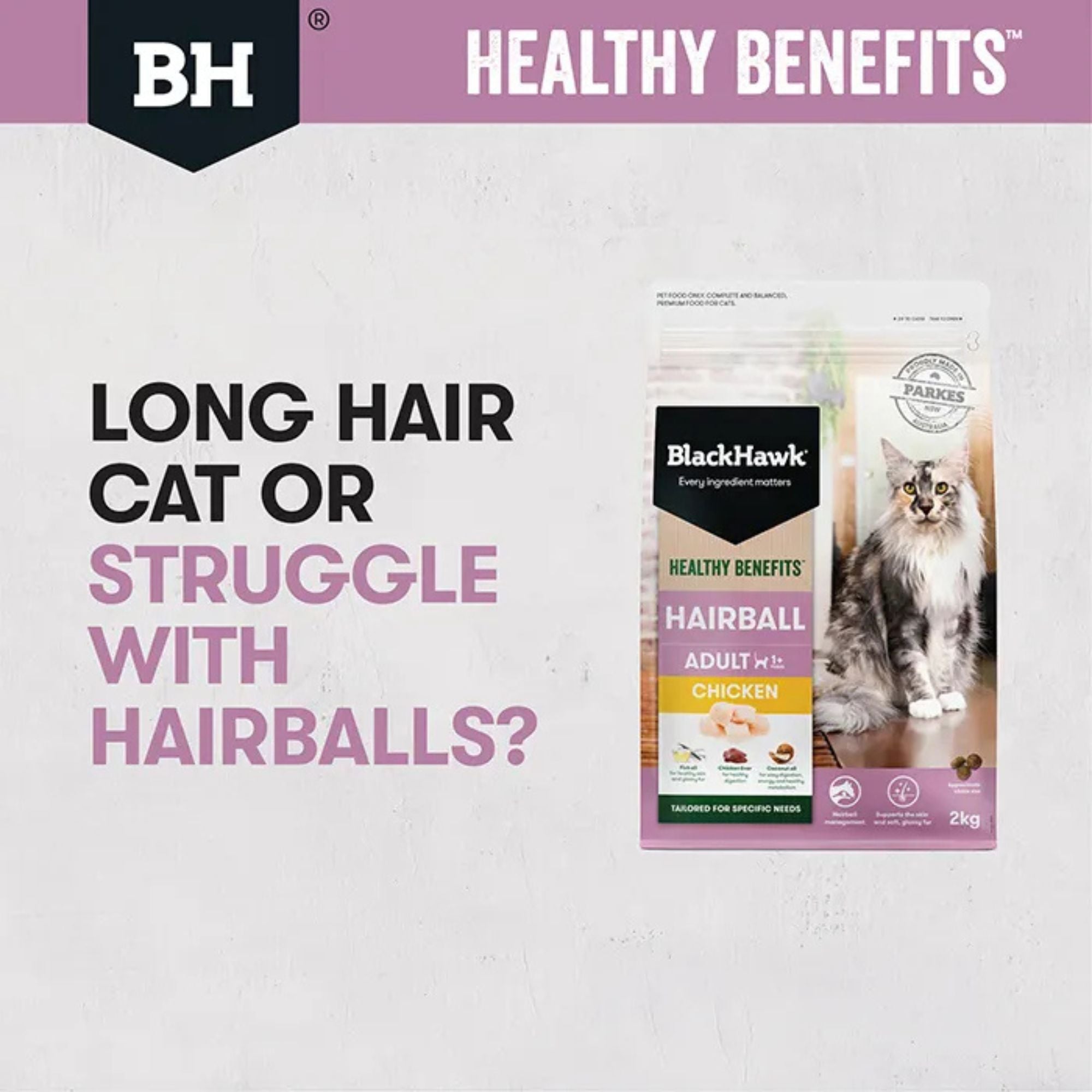 Black Hawk Healthy Benefits Hairball Cat Food