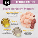 Black Hawk Healthy Benefits ingredients for hairball care including Australian chicken, fish oil, coconut oill and chicken liver.