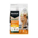 Black Hawk Healthy Benefits Weight Management Cat Food 4kg bag, premium low-calorie dry food for long-term healthy weight maintenance.