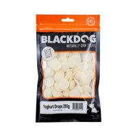 Blackdog Yoghurt Drops Healthy & Tasty Dog Treats in a 250g package.