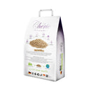 Cherie Natural Wood Cat Litter 10L back label showing ingredients, usage instructions and biodegradable cat litter details