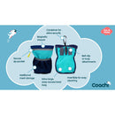 Front and back views of the Coachi Pro Train & Treat Bag with labelled features.