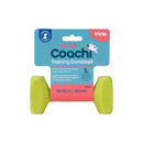 Coachi Training Dumbbell Medium Lime with vibrant packaging showcasing features for dog and puppy training, retrieval, and water play.