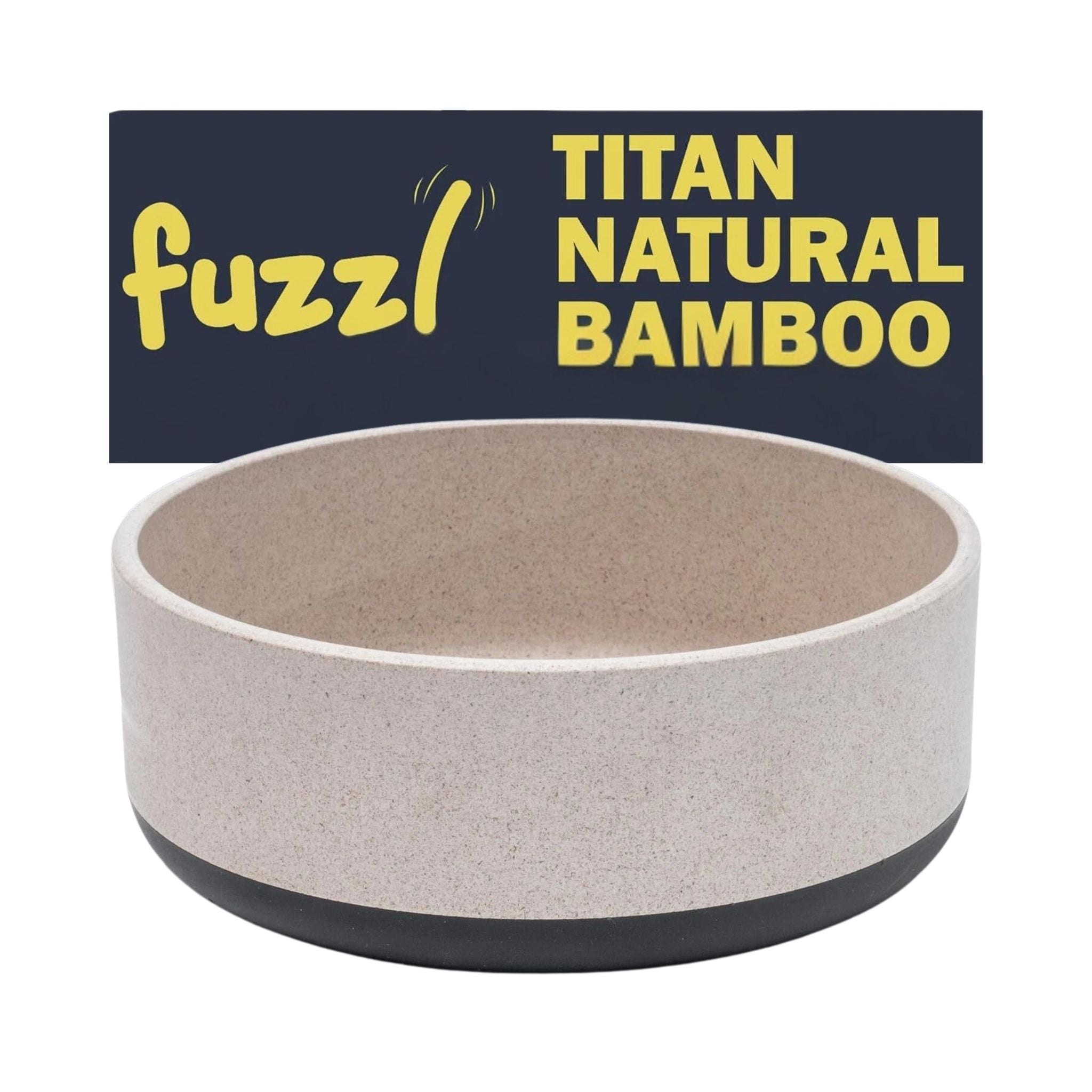 Fuzzl Titan Bamboo & Rubber Base Bowl – Stone