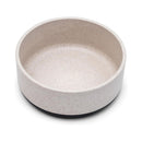 Top view of Fuzzl Titan Bamboo & Rubber Base Dog Bowl showing bamboo finish