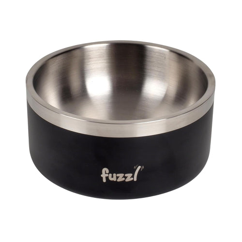 Top view of Fuzzl Titan Thermal 17cm Dog Bowl showing stainless interior