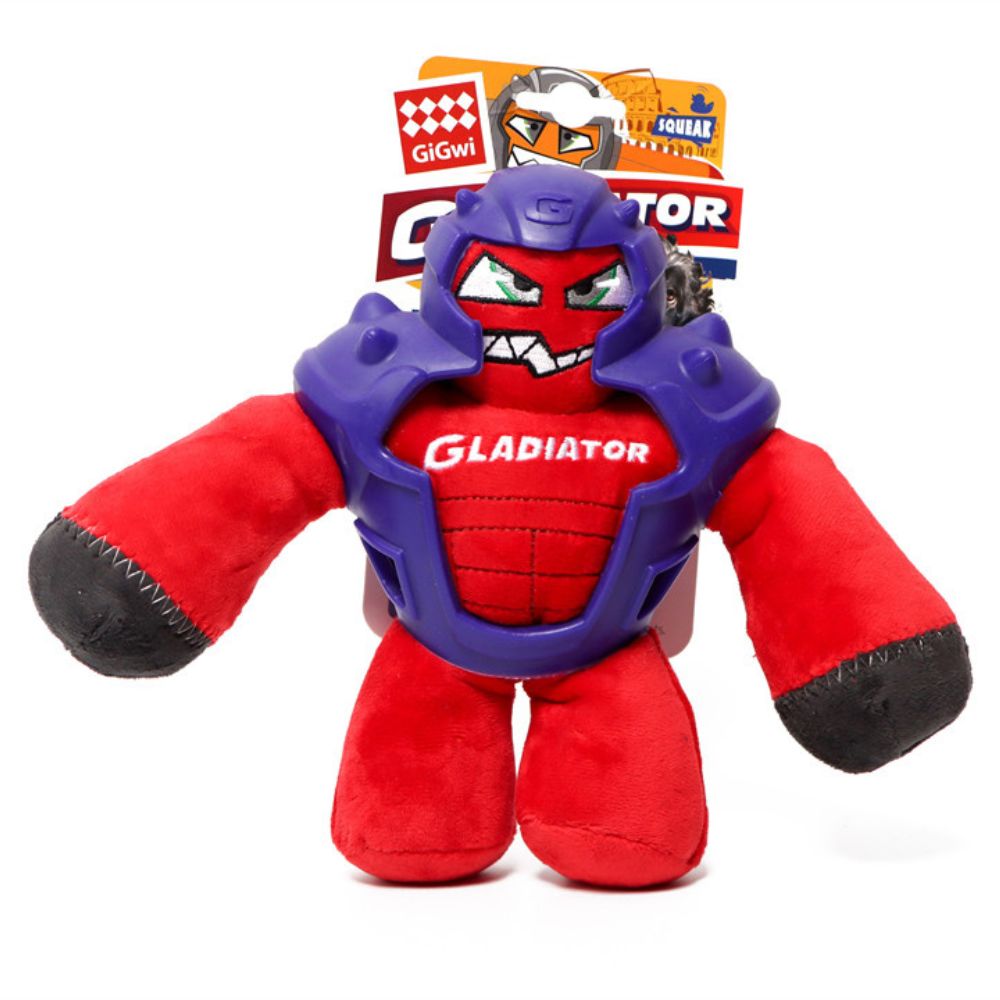 Gladiator-Themed Dog Toy in Retail Packaging