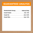 Guaranteed analysis nutrition label for Ivory Coat Adult Dog Wet Food Chicken Stew