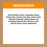 Ingredients list for Ivory Coat Grain Free Chicken Stew Adult Dog Food on white background