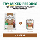 Ivory Coat adult dry and wet lamb and kangaroo food packaging with mixed feeding guide