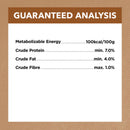 Guaranteed analysis nutrition label for Ivory Coat Adult Dog Wet Food Lamb & Kangaroo Stew