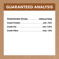 Guaranteed analysis nutrition label for Ivory Coat Adult Dog Wet Food Lamb & Kangaroo Stew