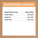 Guaranteed analysis nutrition label for Ivory Coat Puppy Wet Food Chicken Stew