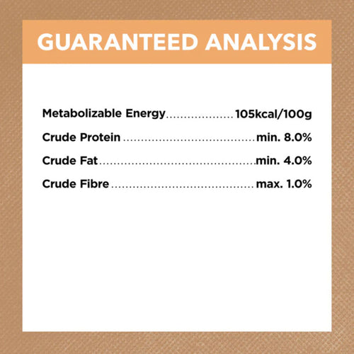 Guaranteed analysis nutrition label for Ivory Coat Puppy Wet Food Chicken Stew