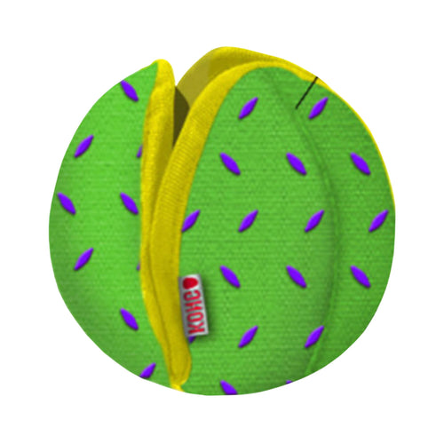 KONG Ballistic Hide 'N Treat plush treat puzzle dog toy in Green