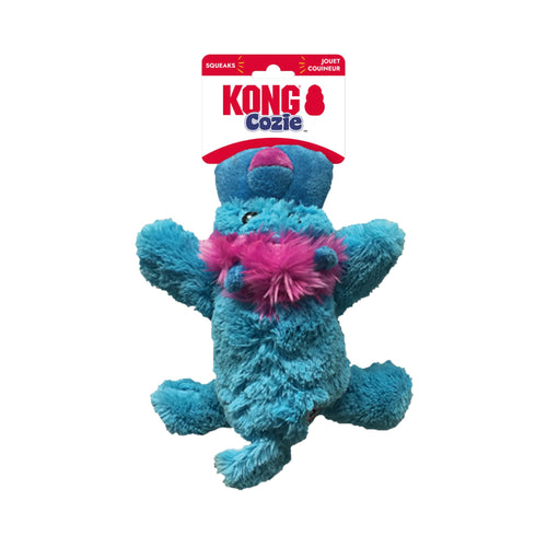 KONG Cozie King Lion Dog Toy in official retail packaging.