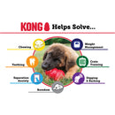 KONG branded chart displaying all the benefits an enrichment toy provides.