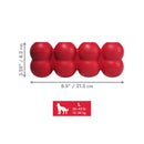 Dimension diagram showing the length and thickness measurements for the large KONG Goodie Ribbon toy.