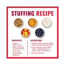 Recipe infographic showing healthy ingredients to stuff inside KONG Goodie Ribbon treat chambers.