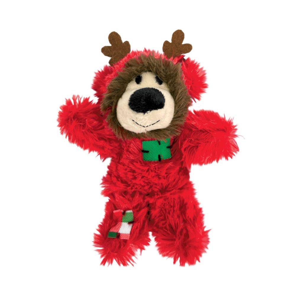 Soft Plush Texture of KONG Holiday Softies Patchwork Bear - Perfect for Cat Hugs