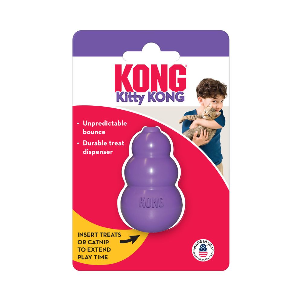 KONG Kitty Toy - Treat Dispenser for Cats on Retail Packaging.