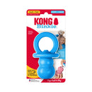 Small blue KONG Puppy Binkie in retail packaging on a white background.