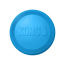 Blue KONG Puppy Flyer natural rubber puppy fetch toy on a white background.