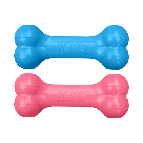 KONG Puppy Goodie Bone assorted blue and pink natural rubber dog toys