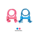 KONG Puppy Goodie Bone with Rope shown in pink and blue with assorted colour swatches