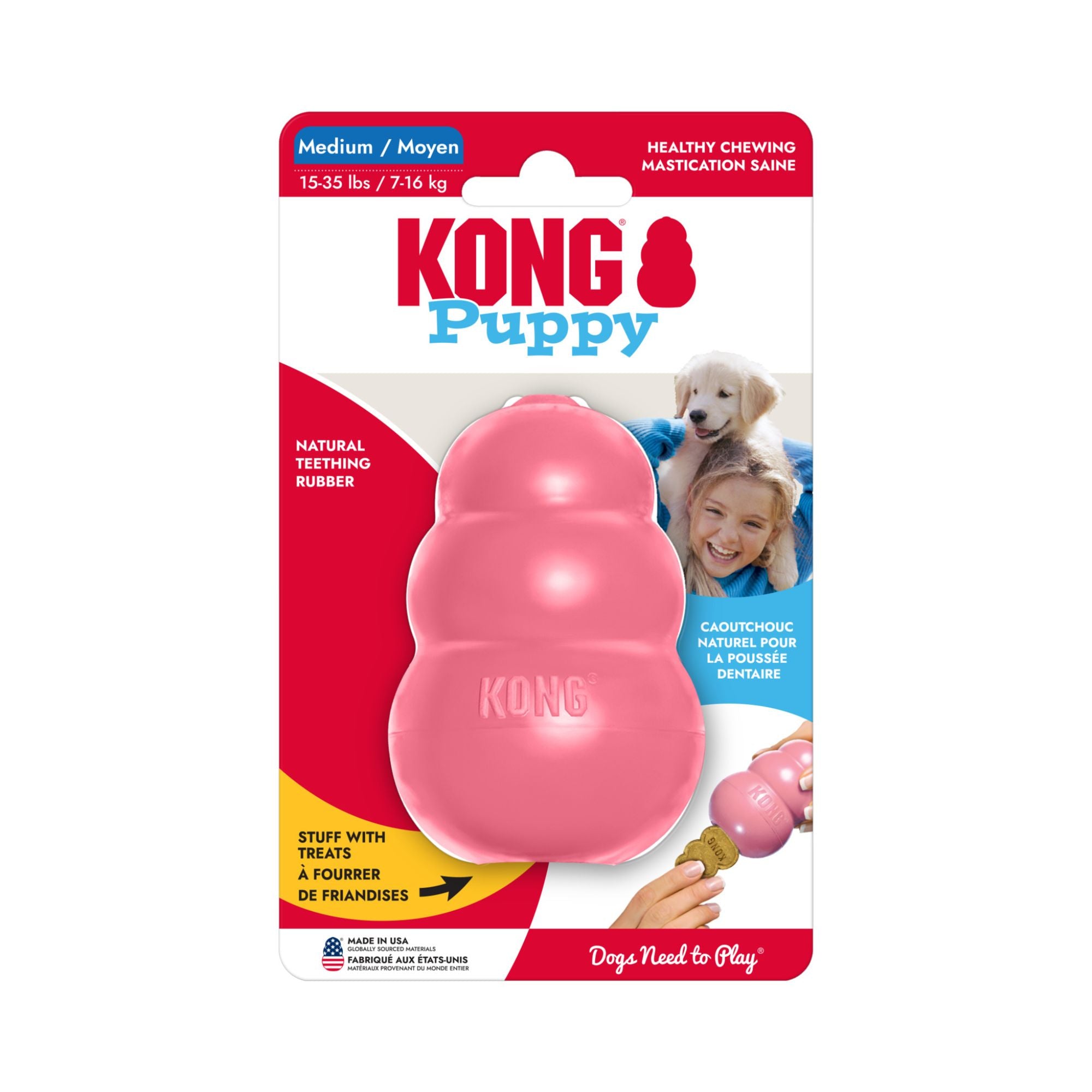KONG Puppy Dog Toy Medium Pink retail packaging