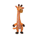 KONG Shakers Luvs Giraffe plush dog toy with extended body and playful design.