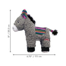 Side view diagram of KONG Sherps Donkey plush toy showing height and length dimensions.