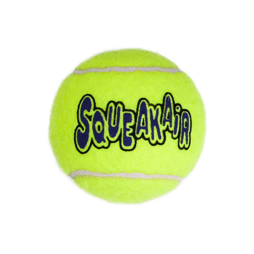 KONG SqueakAir Medium tennis ball featuring the SqueakAir logo on a white background.