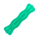 Angled view of a teal KONG Squeezz Dental Stick featuring unique texture nubs.