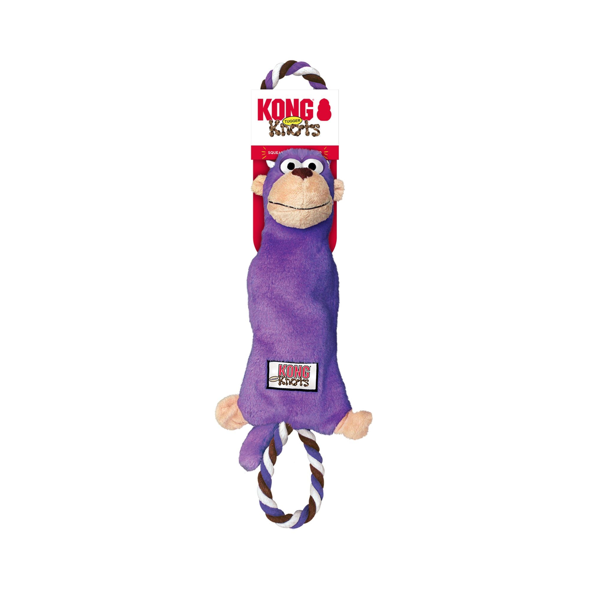 KONG Tugger Knots Monkey Dog Toy in official retail packaging.