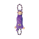 Plush purple KONG Tugger Knots Monkey Dog Toy on a white background.