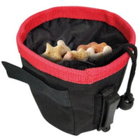 The M-PETS Nazca Treat Bag with its wide mouth open, allowing easy access to treats for quick rewards.