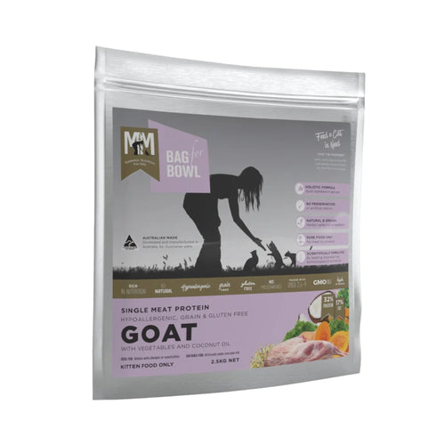 Meals for Meows Goat Kitten Dry Cat Food 2.5kg bag – grain free, hypoallergenic nutrition for kittens