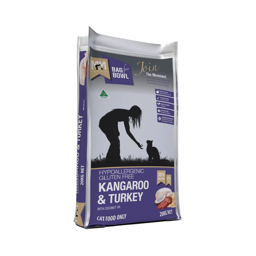 Meals for Meows Kangaroo & Turkey Cat Food 20kg bag – bulk pack of premium hypoallergenic dry cat food