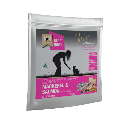 Meals for Meows Mackerel & Salmon Cat Food 2.5kg bag – grain-free and hypoallergenic dry food for cats