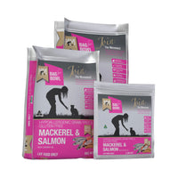 Meals for Meows Mackerel & Salmon Cat Food range – 2.5kg, 9kg, and 20kg grain-free dry food bags for cats of all breeds