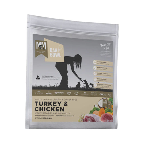 Meals for Meows Turkey & Chicken Kitten Dry Cat Food 2.5kg bag – hypoallergenic grain free nutrition