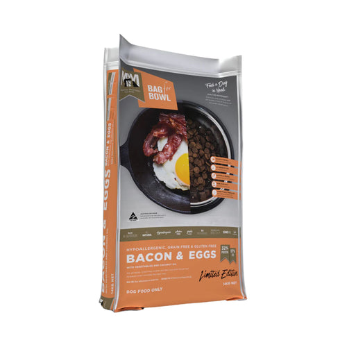 Meals for Mutts Bacon and Eggs adult dry dog food 14kg bag front