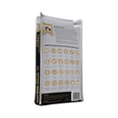 Back of Meals for Mutts High Performance Turkey adult dry dog food 20kg bag showing ingredients and nutrition