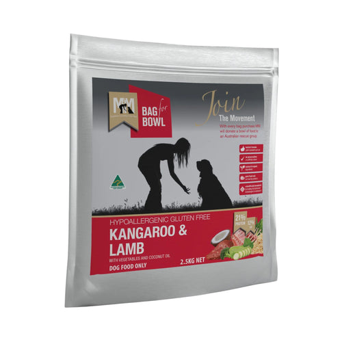 Meals for Mutts Kangaroo and Lamb adult dry dog food 2.5kg bag front
