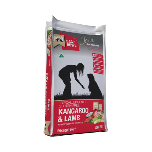 Meals for Mutts Kangaroo and Lamb adult dry dog food 20kg bag front